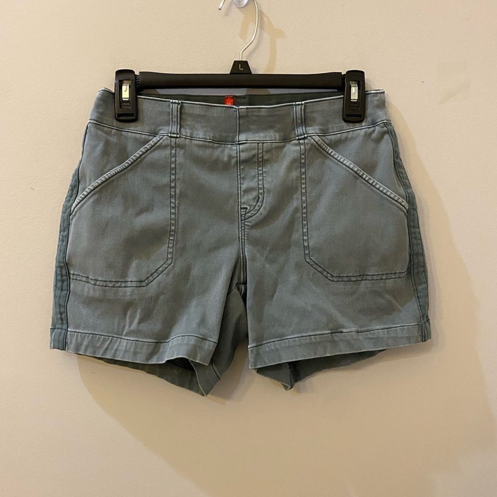 SPANX Stretch Twill Gray Shorts Women Size S - Picture 4 of 12